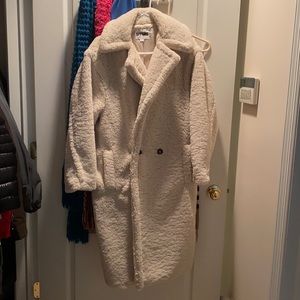 Apparis White faux winter coat